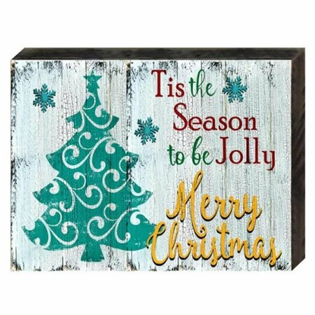 CLEAN CHOICE Tis the Season Quote Holiday Art on Board Wall Decor CL3501305